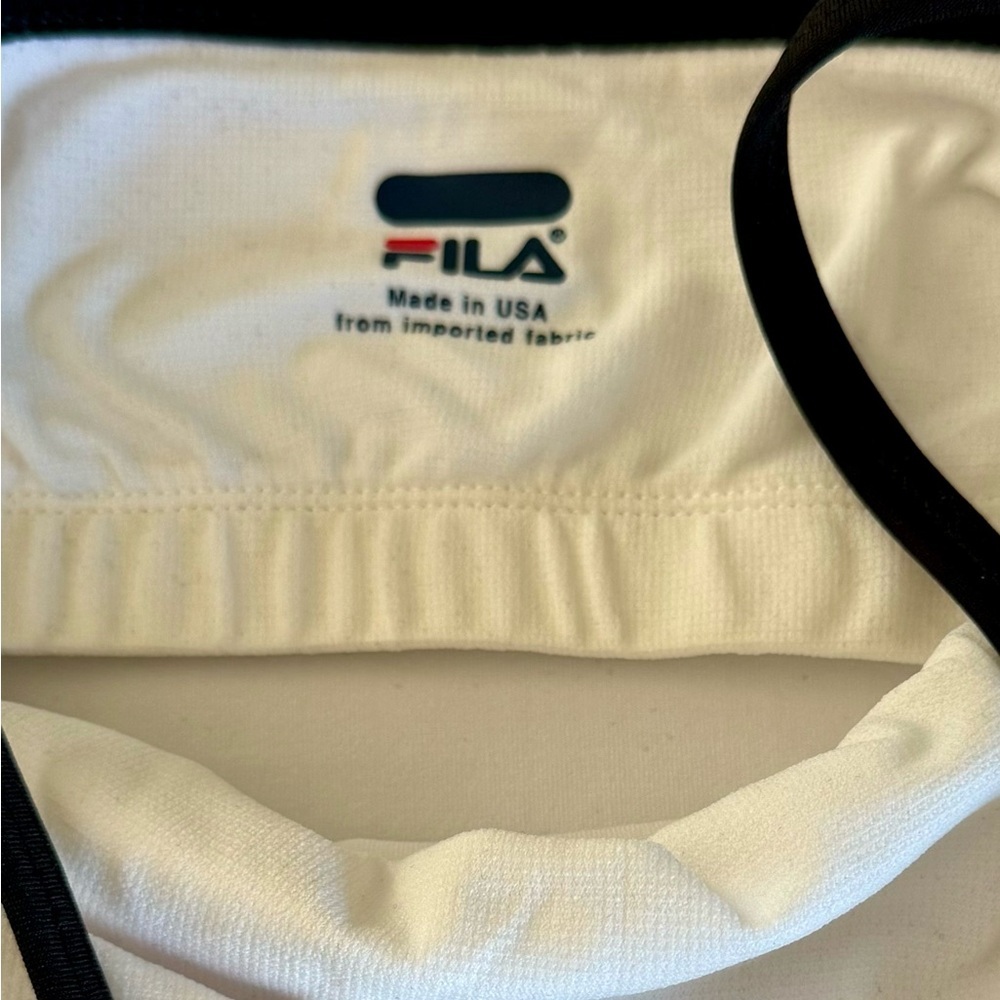 NWT FILA Woman’s Cami Tank Top White with Black trim size medium - Picture 5 of 8